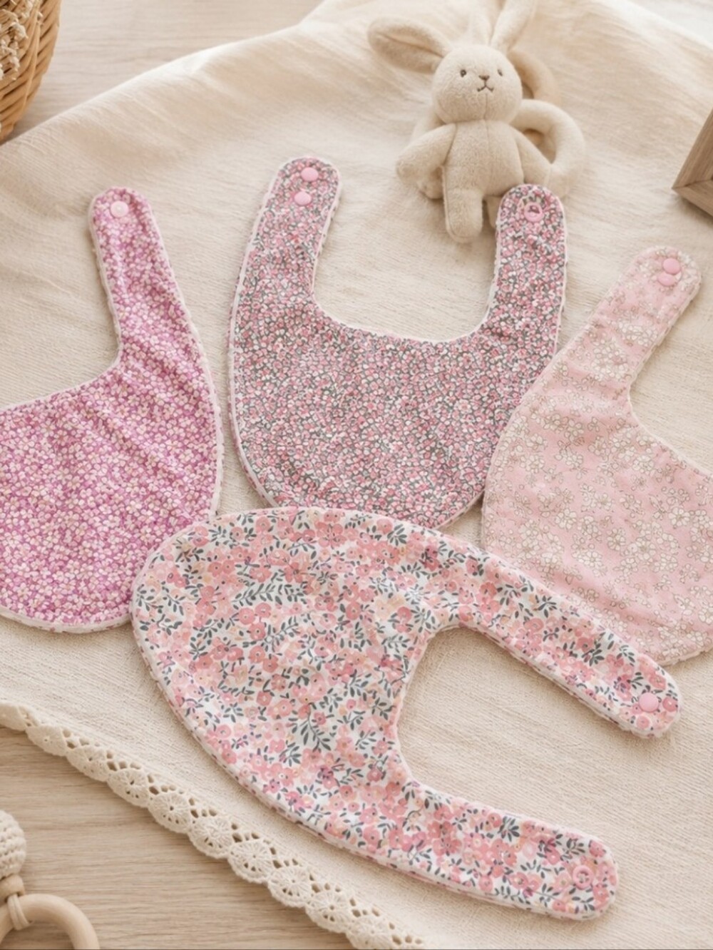 Set Of 4 Liberty London Bibs | NB
